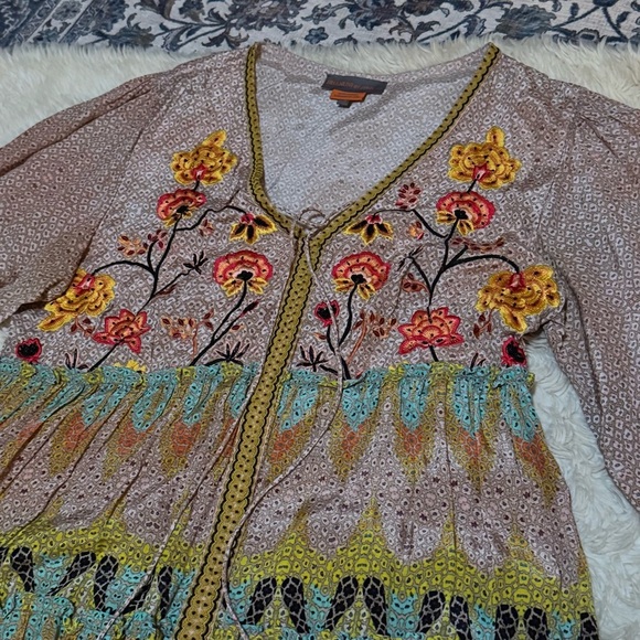 Anthropologie Bhanuni by Jyoti Giorgia Embroidered Maxi Dress - Size 8 - Picture 5 of 7